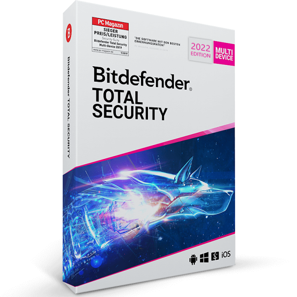 Bitdefender Total Security 2022 | PC/Mac/Mobilegeräte 1 Jahr 1 Gerät